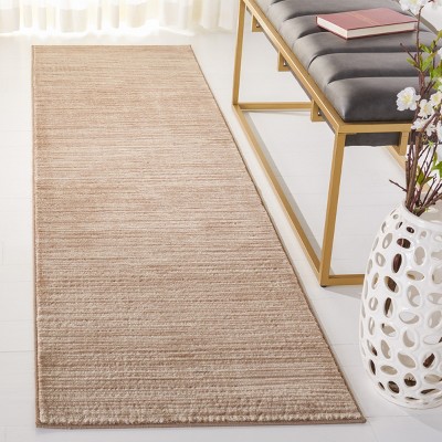 Elysian Light Brown Synthetic 2'2" x 8' Soft Texture Runner Rug