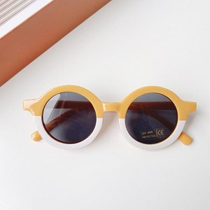 MyKids-Usa Girls Color Patchwork Design Round Frame Sunglasses - 1 of 3