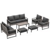 Sonkuki Outdoor Furniture Set Patio Conversation Sofa with Coffee Table Set, All-Weather PE Rattan Couch with Cushion - 2 of 4
