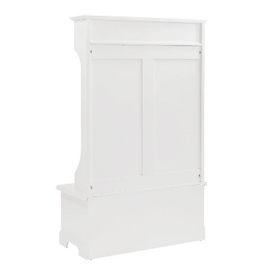 White Hall Tree with Storage Bench and Hooks