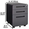 Rounded 3 drawer mobile filing cabinet,multifunctional legal/letter/A4 file storage cabinet, 5-wheel design with anti tilt cold-rolled steel - 2 of 4