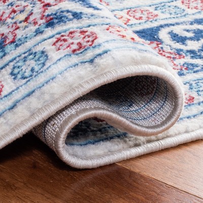 Brentwood 3' x 5' Blue and Beige Synthetic Area Rug