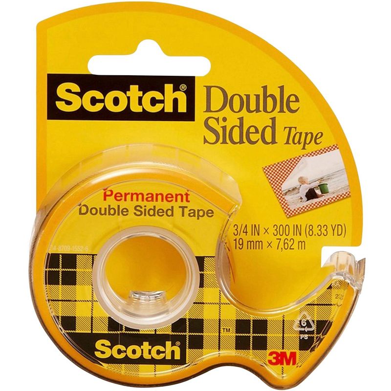Scotch 665 Removable Double-Sided Tape, 0.75 x 400 Inches, Clear, 1 of 2