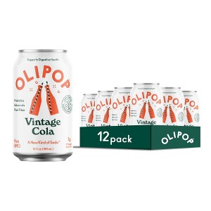 Olipop Prebiotic Soda Pop, Vintage Cola,pantry Pack Packed With Prebiotics, Fiber, And Botanicals, Gluten Free, Vegan, Gmo Free, 12oz (Pack of 12) - 1 of 4