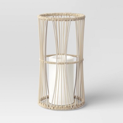 Cylinder Weave Outdoor Lantern with LED Candle White - Opalhouse™