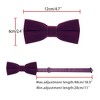 INSPIRE CHIC Men's Velvet Solid Color Adjustable Pre-Tied Bow Tie Pocket Square Set 2 Pcs - 3 of 4