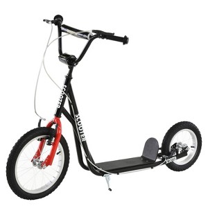 INFURNIC Kick Scooters Youth Scooter with Dual Brakes Adjustable Handlebar and Inflatable Tires, Black, 53.25"*22.75"*34.75" - 1 of 4