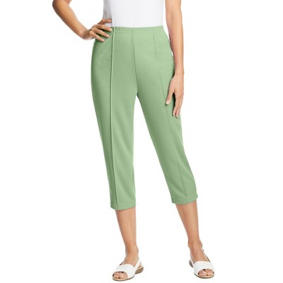 Woman Within Plus Size The Hassle-Free Soft Knit Capri
