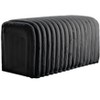 Grungis Modern Stylish Pouf Ottoman with Storage, Corduroy Foot Stool with Arch Hollow Design for Bedroom, Living Room, Black - 3 of 4