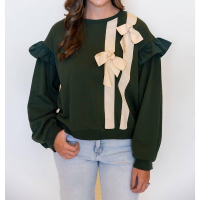 Women's Tied and True Ruffle Sweater - voy