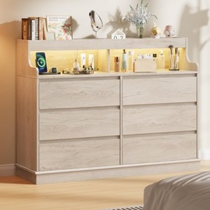 8 Drawer Dresser for Bedroom, Wide Wooden Chest of Drawers with Wide Top for Closet - 1 of 4