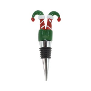 Unique Bargains Christmas Jester Shoe Bottle Stopper Zinc Alloy Resin Silicone 4.33"x1.85"x0.79" 1 Pc - 1 of 3