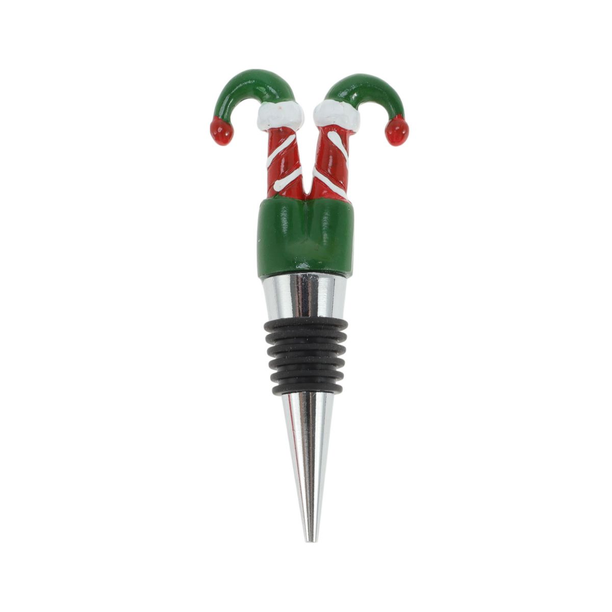 Unique Bargains Christmas Jester Shoe Bottle Stopper Zinc Alloy Resin Silicone 4.33"x1.85"x0.79" 1 Pc - thumbnail 4