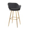 Fixed Faux Leather Contemporary Bar Stool with Low Back and Metal Legs for Home Bar or Kitchen (Set of 2) - 4 of 4