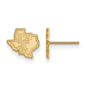 Black Bow Jewelry 14k Yellow Gold Plated Sterling Silver Texas Tech Red Raiders NCAA Post Earrings - 1 of 3