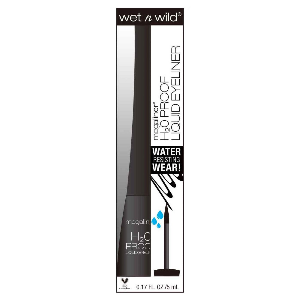 Photos - Other Cosmetics Wet n Wild Megaliner H2O Proof Liquid Eyeliner - 879 Black - 0.17oz 