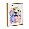 Stupell Industries Watercolor Style Happy Dog Face Framed Canvas - 3 of 3