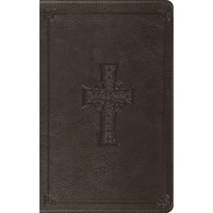 ESV Thinline Bible, Red Letter (Trutone, Charcoal, Celtic Cross Design) - by  Esv Bibles (Leather Bound) - 1 of 1