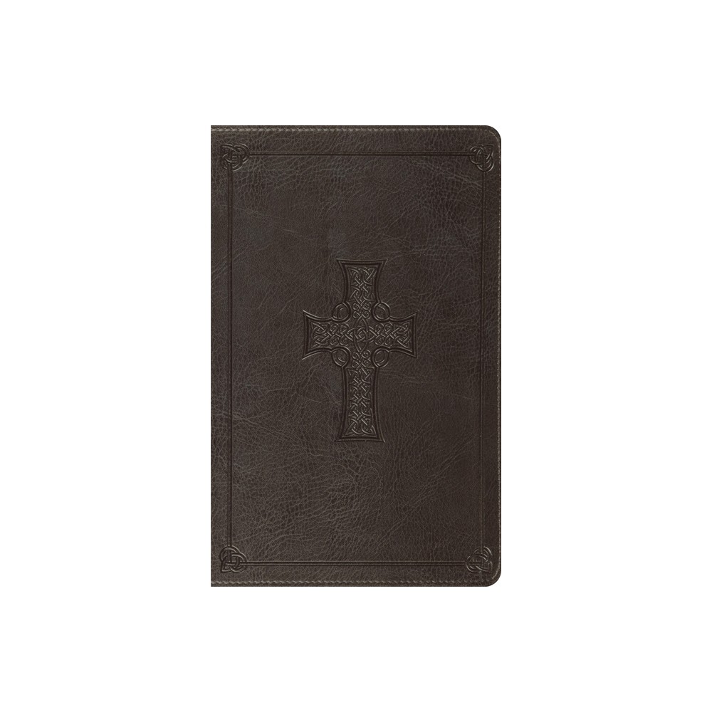 ESV Thinline Bible, Red Letter (Trutone, Charcoal, Celtic Cross Design) - by Esv Bibles (Leather Bound)