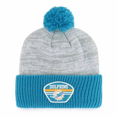 NFL Miami Dolphins Men's Badge Knit Beanie - Gray