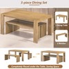 3-Piece Farmhouse Dining Table Set with 2 Benches, Space-Saving Wood Kitchen Table for Dining Room or Kitchen - 4 of 4