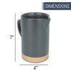 Nat & Jules Raw Bottom Matte Grey 40 ounce Ceramic Pitcher Jug - 2 of 4