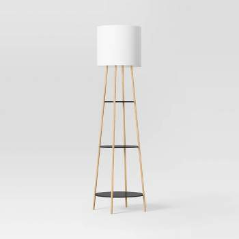 Shelf Floor Lamp Black/Natural - Threshold™