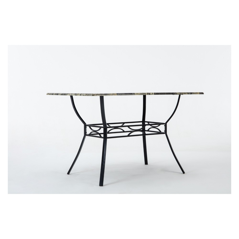 Photos - Dining Table Bastian  Gray & Marble - Boraam: Sturdy Metal Base, Seats 4-6,