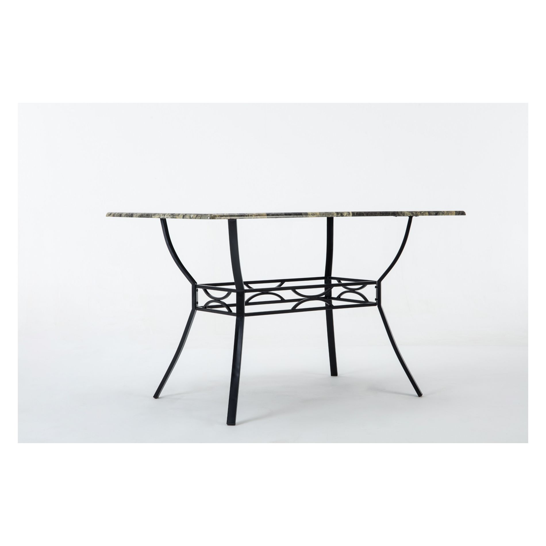 Bastian Dining Table Gray & Marble - Boraam: Sturdy Metal Base, Seats 4-6, Non-Extension Rectangle