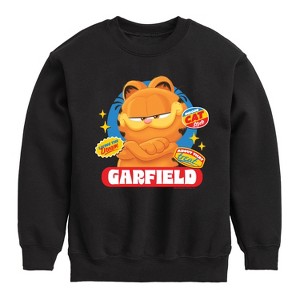 Boys' - Garfield - Garfield Stickers Graphic Long Sleeve Fleece Sweatshirt - 1 of 4