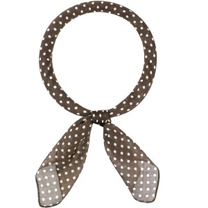 INSPIRE CHIC Women Polka Dots Cotton Linen Retro Solid Color Plain Square Neck Scarves 1Pc - 1 of 4