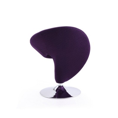 Purple Wool Blend Swivel Accent Chair