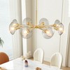 Modern Gold Sputnik Chandelier Clear Glass Shades, Mid-Century Pendant Light (No Bulb) - 2 of 4