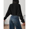 Coolmee Women's Shrug Cardigan Sweaters Open Front Crop Cardigan Ribbed Knit Long Sleeve Drop Shoulder Bolero Sweater - 3 of 4