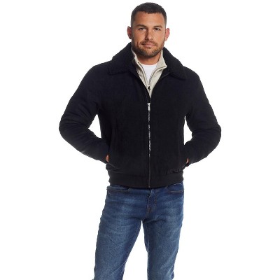 Weatherproof Men's Micro Suede Bomber Jacket with Faux Fur Collar