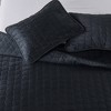Isla Jade Full/Queen Stitch Velvet Quilt Bedding Set Black - 3 of 4