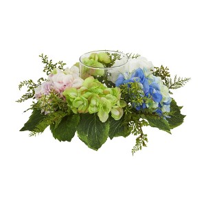 Nearly Natural 5.5-in Hydrangea Artificial Candelabrum - 1 of 2