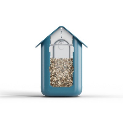 Blue Smart Bird Feeder with Camera and AI Identification