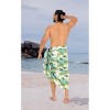 HAPPY BAY Men's Cotton Linen Effect Sulu Beach Wrap Sarong Bathing Suit Cover Up Summer Samoan Pareo For Men One Size Blue, Tree - 4 of 4