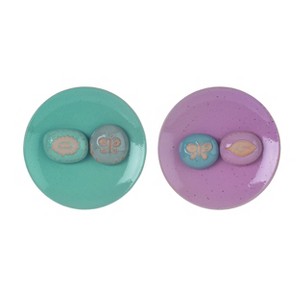 Transpac Small Terracotta Leaf/Flower Butterfly Bath Set of 2 Spring Home Decorations - 1 of 1
