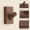 XINGHANZHENXUAN Vintage Walnut Wall Hooks 4-Pack | Heavy Duty Solid Wood Coat & Towel Hooks | Rustic Wall Mounted Organizer for Home - 3 of 4