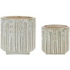 Clay Planter Set of 2 – 6"H & 5.25"H Rustic Cream Brown – Home Decor – By Melrose - 3 of 3