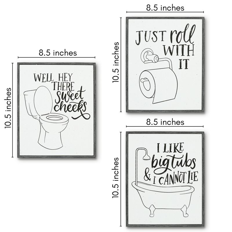 Americanflat Vintage Rustic Bathroom Signs - 2, 3 & 4 X Composite Wood 10" Bathroom Signs For Wall Decor, 5 of 7