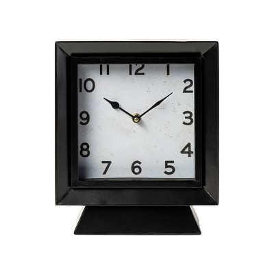 HomeRoots 11" Black Fabric Table Clock