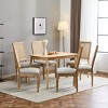 Set of 4 French Country Cane Back Dining Chairs with Upholstered Seat and Solid Wood Frame–Maison Boucle - 3 of 4