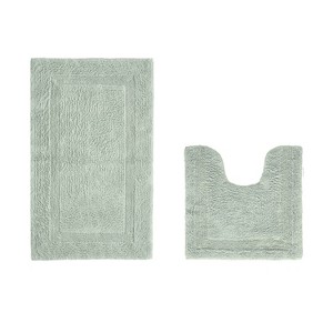 Lux Premium 100% Cotton Tufted Solid Reversible 2 Piece Bath Rug Set – Ultra-Soft, Water-Absorbent, Durable, Machine Washable Bathroom Rug - 1 of 4