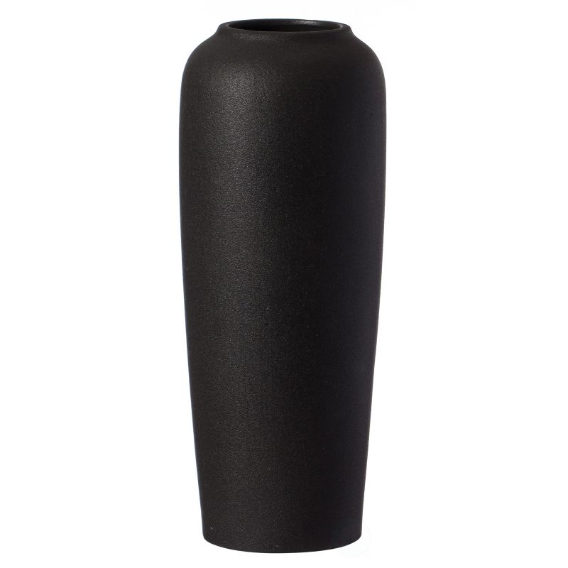Contemporary Black Ceramic Cylinder Shaped Table Flower Vase Holder, 4 of 7
