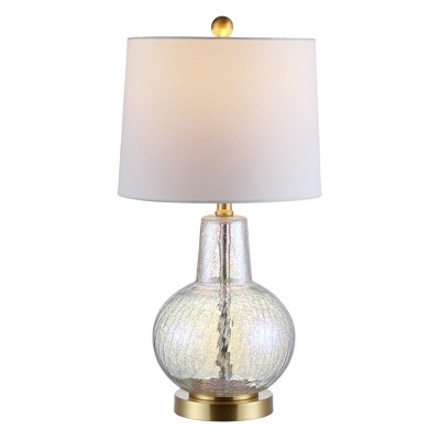 Atlas 24" Luster Crackle Glass Table Lamp with White Shade