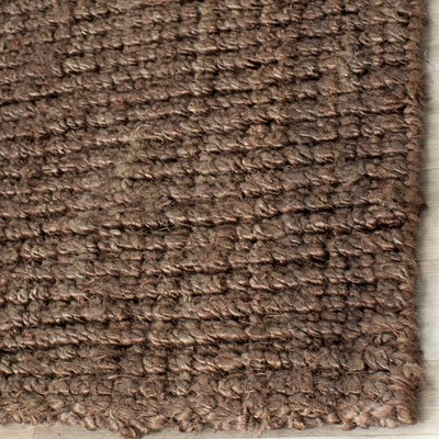 Handmade Brown Jute Square Non-slip Area Rug