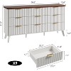 TackView 9 Drawers Dresser, 60.6" Wide Dressers with Curved Profile Design, Fluted Wood Drawers with Gold Handle,for Home Office - 3 of 4